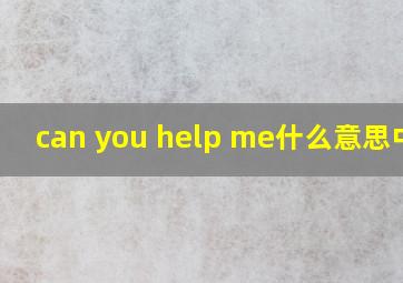 can you help me什么意思中文